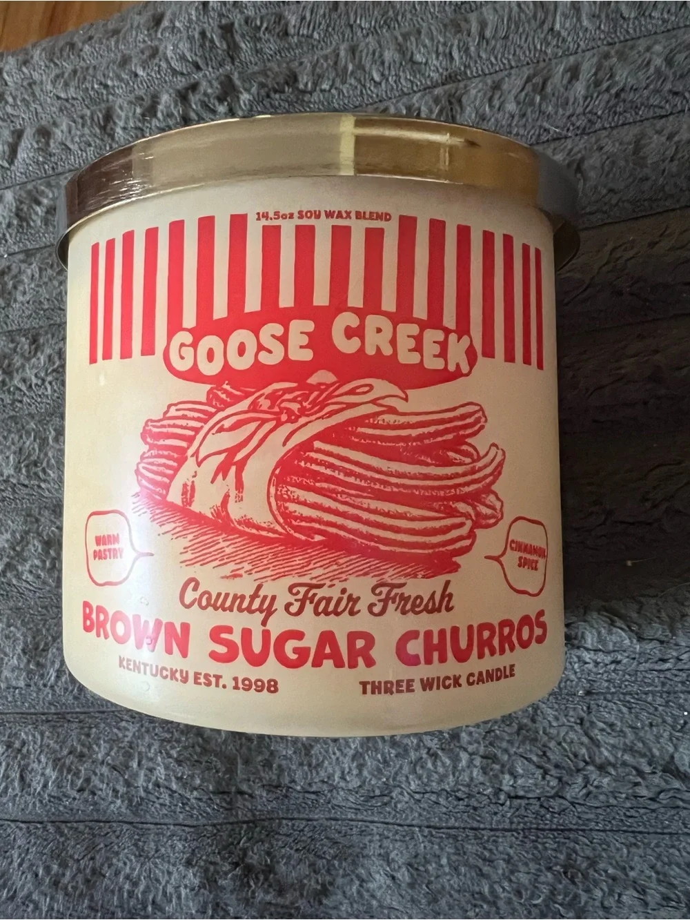Goose Creek Country Fair Fresh Brown Sugar Churros 3 Wick Candle 14.5 Oz